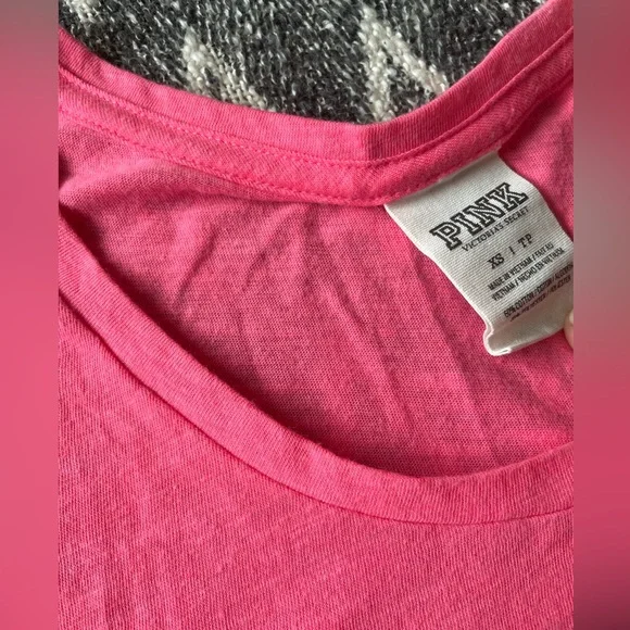 (3/$15) Victorias Secret PINK Womens XS Tank Top Woke Up In Miami Sequin - Picture 2 of 4